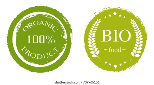Vector organic labels.Healthy food badges.