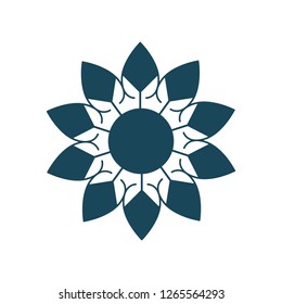 Vector organic and natural emblem and logo design template, ecology concept, circle made with leaves. vector illustration isolated on white background.
