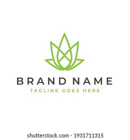 Vektor-Bio- und Naturemblem und Logo-Design-Vorlage - Umweltkonzept oder Naturkosmetik - Kreis mit Blättern