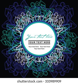 Vector organic natural floral frame background - design elements