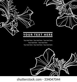 Vector organic natural floral frame background - design elements
