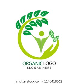 Vector organic and natural and logo design template. human abstract concept
