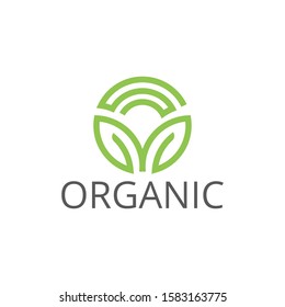 Vector organic and natural logo design template