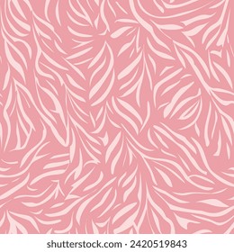 Vektorgrafik-organischer, rosafarbener Hintergrund. Minimalistische abstrakte Blumenmuster. Moderner Druck in rosafarbener Farbe. Ideal für Textildesign, Bildschirmschoner, Cover, Karten, Einladungen und Plakate.