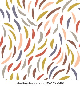 Vector organic seamless abstract background, botanical motif with stylized leaves, freehand doodles pattern.