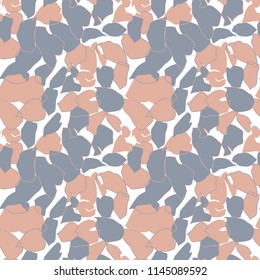 Vector organic seamless abstract background, botanical motif with stylized leaves, freehand doodles pattern.