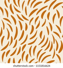 Vector organic seamless abstract background, botanical motif with stylized leaves, freehand doodles pattern.