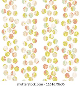 Vector organic seamless abstract background, simple geometric motif, freehand doodles pattern.