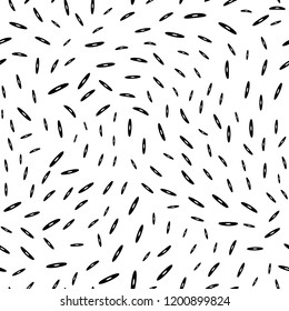 Vector organic seamless abstract background, botanical motif with stylized small leaves, freehand doodles pattern.