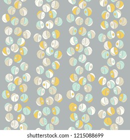Vector organic seamless abstract background, simple geometric motif, freehand doodles pattern.