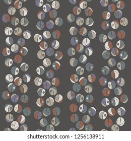 Vector organic seamless abstract background, simple geometric motif, freehand doodles pattern.