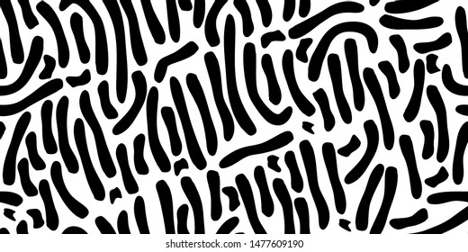 Vector organic seamless abstract background, freehand doodles pattern and simple organic mesh, living cells, elongated shapes.