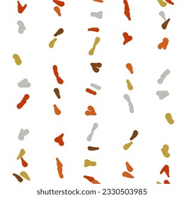 Fondo abstracto orgánico vectorial sin costuras, patrón de confeti de fiesta. Mosaico colorido de color pastel de formas simples sobre fondo blanco.