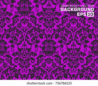 Vector organic seamless abstract background, botanical motif, freehand doodles pattern