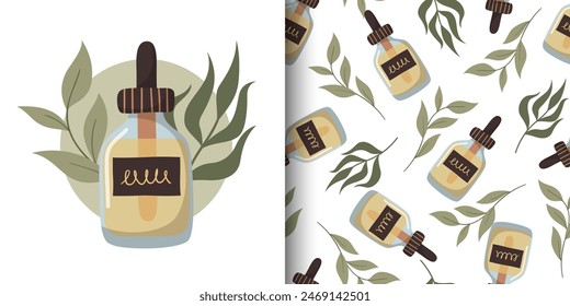 Vector organic skincare composition and pattern