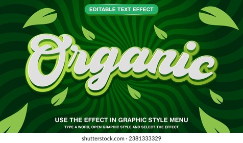 Vector organic text effect style editable text effect