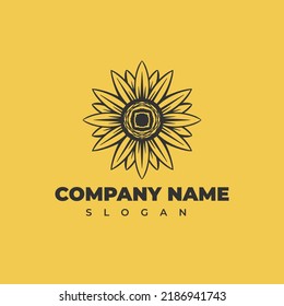 vector organic trending flower logo. Modern Company Logo Template for your business.