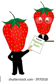 Vector organically grown strawberry.