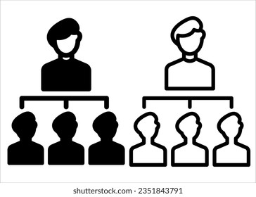 VECTOR ORGANIZATION ICON IN STROKE AND FILL VERSION