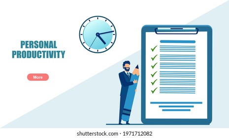 Vector of an organized businessman managing his time efficiently 