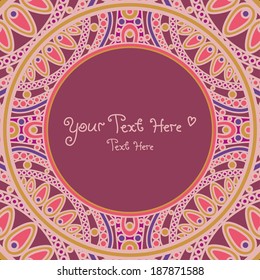 vector orient festive invitation card in traditional mexican style with mandala circle