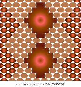Vector - orient mosaic illustration seamless pattern, colored template.