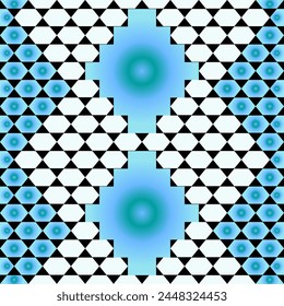 Vector - orient mosaic illustration seamless pattern, colored template.