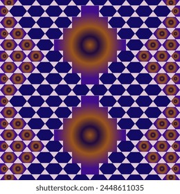 Vector - orient mosaic illustration seamless pattern, colored template.