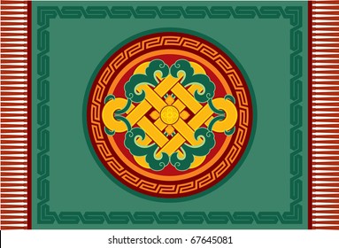Vector Oriental Carpet Ornament (decoration pattern)