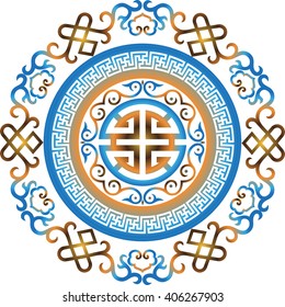 vector oriental chinese ornament asian traditional pattern  floral vintage element cut silhouette ornament central asia applique work for t-shirt mongolian ornament