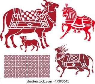 vector oriental domestic animals design