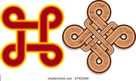 Vector Oriental Element (knot composition decoration)
