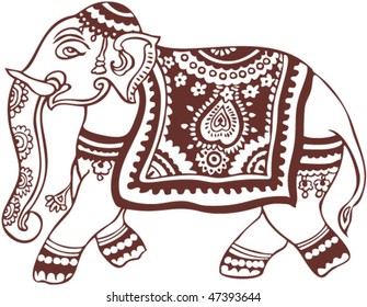 vector oriental elephant design