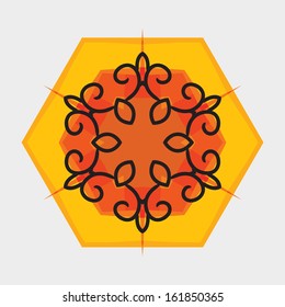Vector oriental flower ornament. Graphic art design