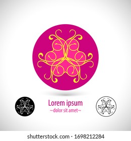 Vector oriental flower ornament for spa, hotel, boutique, beauty salon, shop, yoga and  for other uses