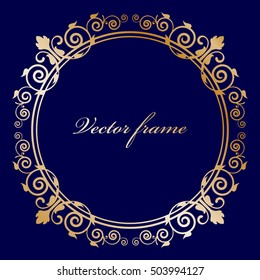 Vector oriental frame with gold ornament