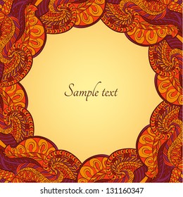 Vector oriental frame template