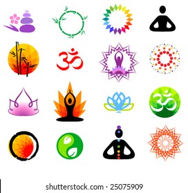 vector oriental icons set