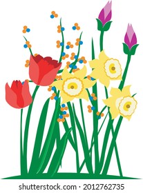 Vector oriental motif of flowers. Beautiful design with vine with exotic flowers, Tree of life Colorful flowers on a white background.