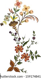 Vector Oriental Motif Flowers Original Floral Stock Vector (Royalty ...