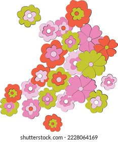 Vector oriental motif of flowers. Original floral design, exotic flowers