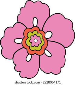 Vektororientalisches Blumenmotiv. Originelles Blumendesign, exotische Blumen