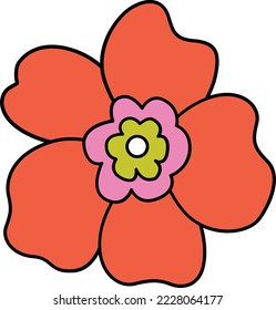Vector oriental motif of flowers. Original floral design, exotic flowers