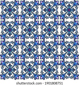Vector oriental ornament. Arabic seamless pattern. Ethnic symmetrical art