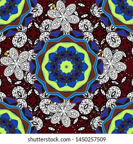 Vector oriental ornament frame with decorative colored foil. Design for fashion banner, label, bridal shower or wedding invitation. Blue, white and black back.