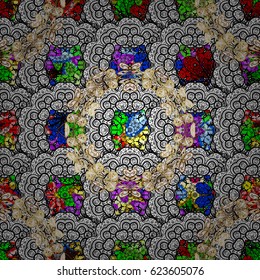 Vector oriental ornament frame with decorative colored foil. Design for fashion banner, label, bridal shower or wedding invitation. Back.