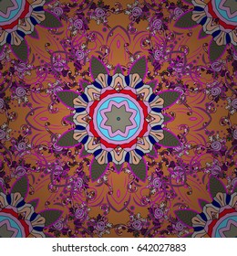 Vector oriental ornament frame with decorative colored foil. Design for fashion banner, label, bridal shower or wedding invitation. Blue back.