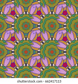   Vector oriental ornament frame with decorative colored foil.