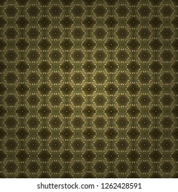 Vector oriental ornament. Golden pattern on green and brown colors with golden elements. Traditional classic golden pattern. Seamless oriental ornament in the style of baroque.