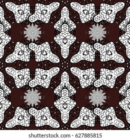 Vector oriental ornament. Golden pattern on brown background with golden elements. Oriental ornament in the style of baroque. Traditional classic golden pattern.